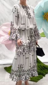 Thalisya Pleated Layer Ceruty Dress Gamis Lebaran