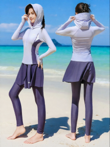 XTEP | Hooded Separate Swimwear for Beach Vacations