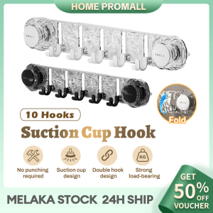 10 Hooks Rotating Suction Cup Hooks No Drilling Wall Mounted Rack Hook Corrugated Hook Bathroom Toilet Space Saving Hook