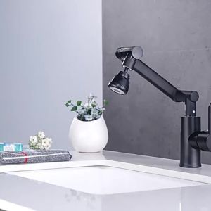 Mechanical Arm Universal Faucet Bathroom Kitchen Splashproof Faucet Bathroom Countertop Basin Hot and Cold Tap Faucet Accessorie