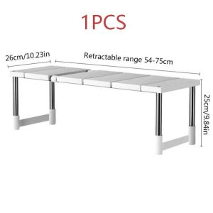 Stackable Storage Rack Wardrobe Layered Partition Rack Closet Sorting Shelves Telescopic Sink Holder Wardrobe Clothing Organizer