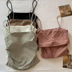 Plus size women clothing Chubby Girl Cami Inner wear With Chest Pad Base Beauty Back Underwear Design Sense Niche Tube Top Top