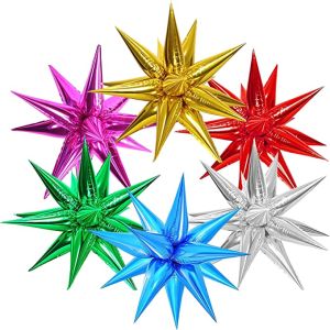 Explosion Balloons 22inch Starburst Foil Balloon Birthday Decorations for Christmas Birthday Wedding Party No Assembly Required