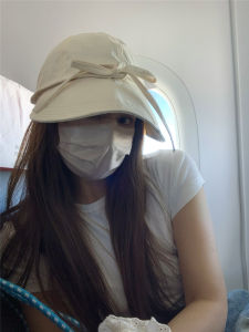 Upgraded Version Bows Sun Protection Hat Womens Spring and Summer New Arrival Quick-Drying Thin Sun Hat Peaked Sun Hat Bucket Hat