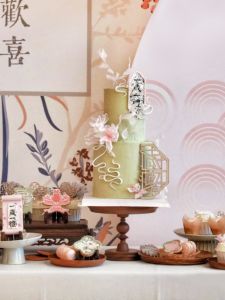 Pink Fan Decorative Cake Toppers One Year Old Birthday Sweet Table Decoration Hundred Days Celebration Ornament Gift