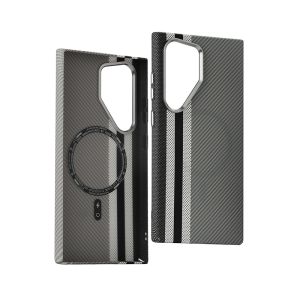 Sanptoch เคสโทรศัพท์เนื้อคาร์บอนไฟเบอร์กันลื่นสำหรับ Samsung Galaxy S25 S24 23อัลตร้าพลัสพิกเซลแข็งกันกระแทก S23 + S24 + S25 + เคสกันกระแทกผิวบาง