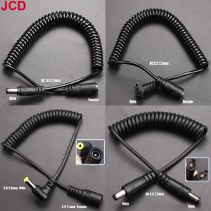 Dây Cáp Nối Dài Nguồn DC 5.5mm X 2.1mm JCD 1 Cái Đầu Đực Sang Đầu Cái Dạng Lò Xo Dùng Cho Đèn LED Camera CCTV - Dây Lò Xo 5.5 X 2.5 Mm