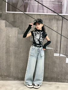 Celana Jeans Anak Perempuan Import Terbaru 2025 Umur 3-12 Tahun Celana Jeans Anak Kids Denim Grils Kulot Anak