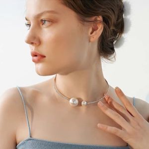 Shiny Pearl Rhinestone Necklace For Women Bridal Wedding Patry Dress Jewelry Diamond Fashion Choker Necklace