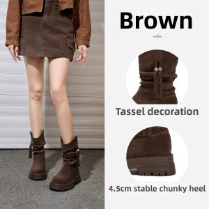 Josiny | Elevating Low Heel Martin Boots Short Ankle Boot