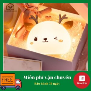 💖 Đèn Ngủ Silicon Hình Dáng Tuần Lộc Dễ Thương Có Điều Khiển Từ Xa - Đèn Decor Trang Trí Thay Đổi 20 Màu Sáng Liên Tục 💖