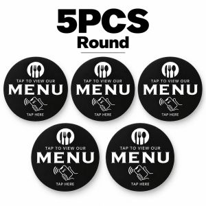 Thẻ NFC Lập Trình Được 13.56MHz Chất Liệu PVC Dạng Thẻ Menu Để Bàn Cho Nhà Hàng Cửa Hàng Quán Cà Phê Hình Vuông Hình Tròn Có Keo Dán Thẻ Đánh Giá Google