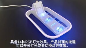 แท่นชาร์จแบบพกพาสำหรับสตรีมมิ่ง PS5 Portal แท่นชาร์จคอนโทรลเลอร์เกม PS5 แบบ 3-in-1 พร้อมไฟ RGB หลากสีสัน เข้ากันได้กับ PSP/PS5