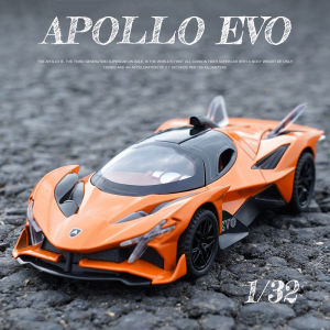 1/32 Apollo EV-O รถ Diecast ของเล่นหุ่นโลหะโลหะผสมสังกะสีKado Ulang Tahun เบาและมีเสียงสำหรับเด็กคอลเลกชันโมเดลของเล่นของเล่นดึงกลับสำหรับเด็กผู้ชาย