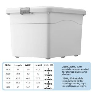 MEISITEKEKE | Extra Large Capacity Thick Storage Box with Wheels