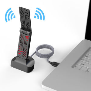 WAVLINK USB WiFi 6 Adapter 1900Mbps Dual Band USB 3.0 WiFi DongleWireless Network Adapter with High Gain Antenna for Windows Mac OS X