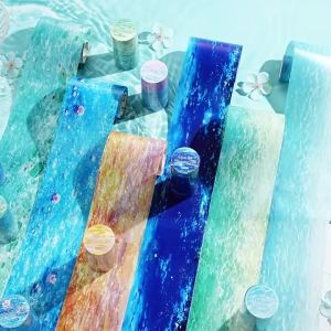 Seaside Beach PET Adhesive Tape 2m/Roll Decorative Masking Tape for Journaling Scrapbooking Collage Stationery Stickers