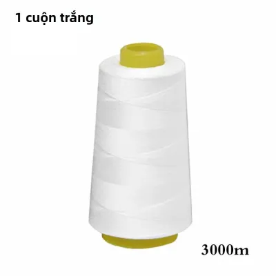 Cuộn Chỉ May 100% Polyester Mỗi Cuộn 3000 Thước 2 Màu Dùng Cho Máy Vắt Sổ Chịu Mài Mòn