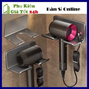 Giá Treo Máy Sấy Tóc Dán Tường Nhà Tắm - Kệ Đỡ Máy Sấy Tóc Có Ngăn Để Đồ Tiện Lợi  Kệ Treo Máy Sấy Tóc Có Khe Gắn Dây Điện Chịu Lực