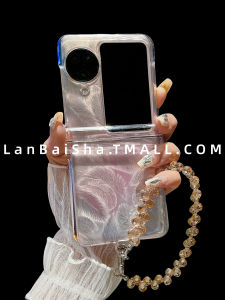 Gradation Feathery Crystal Chain Accessory Compatible With Oppo Find Flip Case