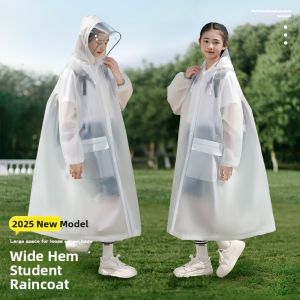 KeyRu | Rainproof Raincoat for Students and Adults with Book Bag Pockets