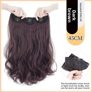 JUZITING | Volume Enhancing Long Hair Top Three-Piece Wig 100% Human Hair Seamless Curl Extension