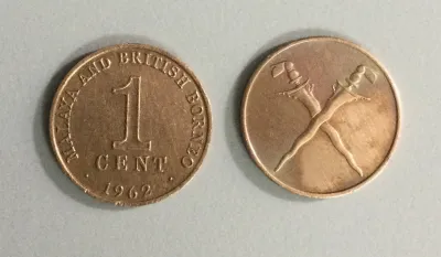 1962 Malaya And North Borneo 1c Keris Coin / Syiling—Normal Condition.
