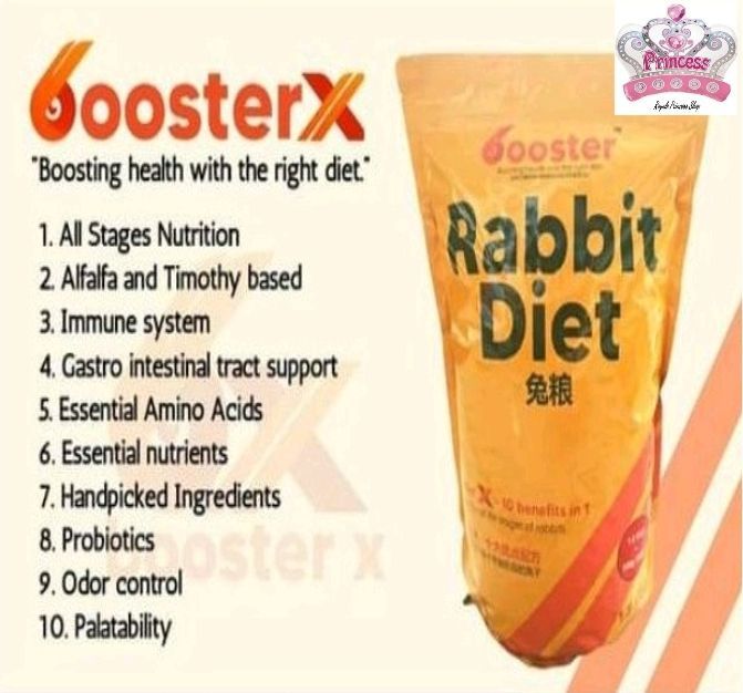 BOOSTER X RABBIT PELLET FOR ALL AGES (Timothy based Pellet) 1KG REPACK ...