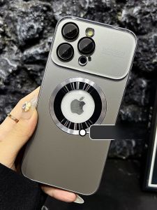 Ice Sensation Cooling Frosted Glass Phone Case for Apple 16Pro Max Magsafe Magnetic 15Pro 14Pro Max 13 And 17 Full Lens Coverage Anti-Fall Soft Edge Hard Shell