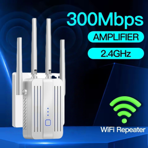 300Mbps 2.4G Wireless WiFi Repeater Signal Router Internet Long Range Extender Signal Booster for Home With Repeater Mode