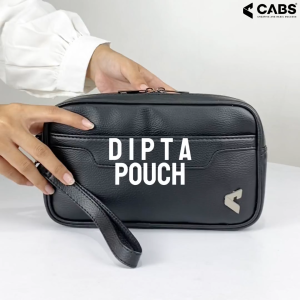 CABS Dipta Pouch Kulit Hitam Pekat Serbaguna - Clutch Pria Desain Modern