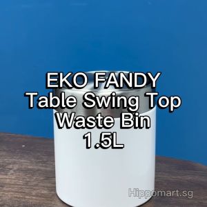 EKO Dustbin | Fandy | EK9204 | Trash Bin | Waste Bin | Stainless Steel | Swing Lid Table Bin | 1.5L | Multiple Color
