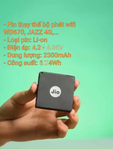 Pin JIO 3000mah Cho Phát Wifi Di Động Pin Trâu Chuẩn Dung Lượng Khủng Dùng Cực Thích - Pin Thay Thế Chuẩn