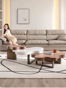 Cloud Shaped Tea Table Designer Home Use Walnut Color Living Room Large Size Tea Desk Creative Luxury Combination Modern Simple Style