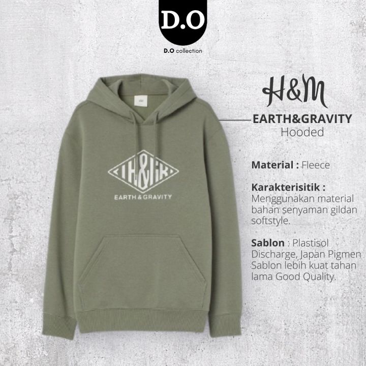 HOODIE H M EARTH GRAVITY GREEN 100 ORIGINAL H M Free plasticbag Lazada Indonesia