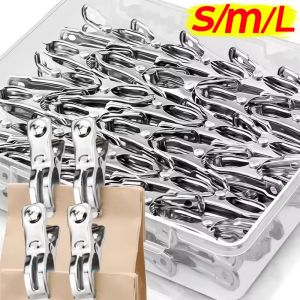 🔥🔥20Pcs Large Towel Clips / Stainless Steel Multipurpose Clothespins Clothes Pegs / Pins Hanger Clamp Home Storage Accessories S/M/L