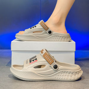 Mens Summer Slip-On Shoes Soft Bottom Anti-Slip Deodorant Driving Sandals Casual Sports Beach Slippers Trendy Youth Style