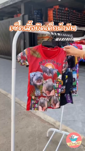 ชุดเด็ก หมูเด้ง ทุงทุงทุงซาฮูร่า Tung Tung ได้ทั้งชุด!! ผ้ามัน แขนสั้น+กางเกง ลายการ์ตูนทั้งชุด (KD127)