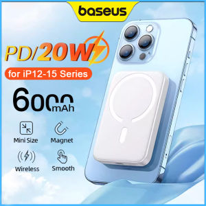 Baseus 20W Power Bank Sạc Dự Phòng Mganetic 6000MAh Sạc Dự Phòng Không Dây Pin Ngoài Nhỏ Gọn Cho IP 12 13 Pro Max