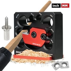Adjustable Electric Drill Milling Dowel Round Rod Tool Dowel Maker Jig with 8-20mm Holes Wood Sticks Maker