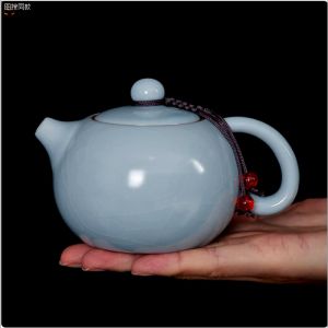 Ge Kiln Ceramic Tea Pot and Tea Cup Handmade Chinese Style Ice Crack Teapot Teacup Household Kung Fu Tea Set Chinese Tea Set