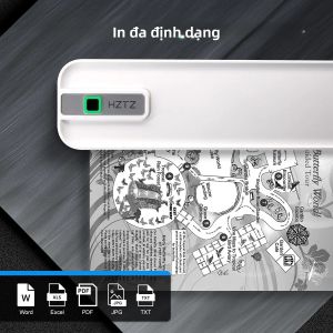 Máy In Nhiệt Không Dây Di Động A4 Không Mực Cho Điện Thoại & Máy Tính Xách Tay - Máy In Ảnh Văn Bản PDF Đa Chức Năng HD 300dpi Bluetooth