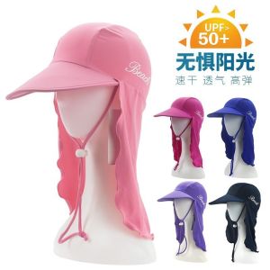 Summer New Arrival Adult Sun Protection Outdoor Swimming Cap Lightweight Cool Breathable Long Neck Protection Beach Vacation Peaked Cap