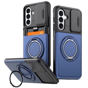 Multifunctional Wallet Phone Case W/ Magnetic Ring Stand Slide Cover For Samsung Galaxy A57 A37 A27 A17 A07 A56 A36 A26 A16 A06