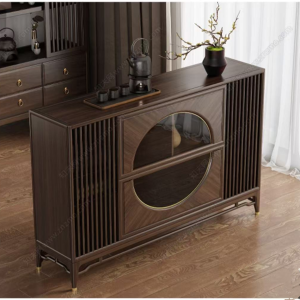 New Chinese Style Hotel Tea Water Cabinet Multi-Function Luxury Solid Wood Dining Room Sideboard with Light Homestay Club Bar Counter