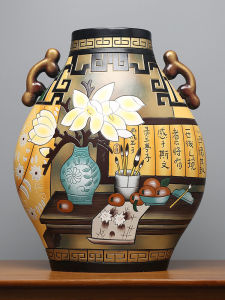 Chinese-Style Ceramic Retro Style Door Entrance Decoration Family Living Room Wine Cabinet Antique Shelf TV Cabinet Partition Decorations