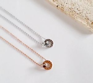 JOYUS RomieTitanium Stainless Steel 18K Gold Waterproof Zirconia Interlocking Necklace Birthday Gift Box