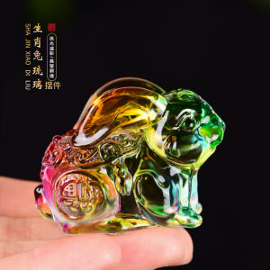 High-End Crystal Rabbit Figurine Creative Home Decorations Car Mounted Birthday Gift Ethnic Style Desktop Ornaments