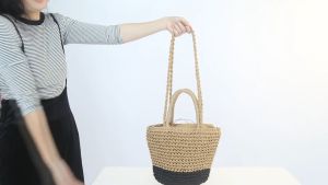 Túi Cói Đi Biển Phối Dây Nơ Chất Cói Đẹp - 100style.net