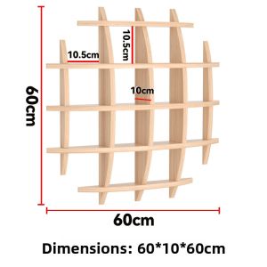 Chinese Style Solid Wood Tea Set Storage Rack Wall Mount